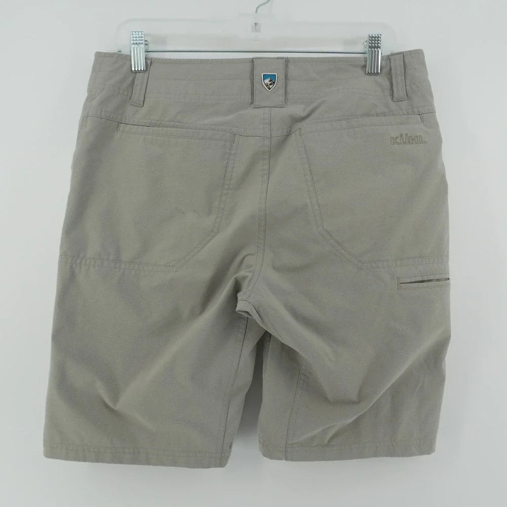 KUHL Hiking Shorts Mens 32 Khaki Green Ripstop Technical Outdoor Cargo